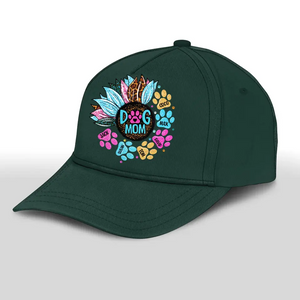 Personalized Dog Mom Sunflower Dog Name Cap Printed PNHQ2104