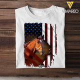 Personalized Upload Your Photo Horse Flag T-shirt Printed 23APR-PN24
