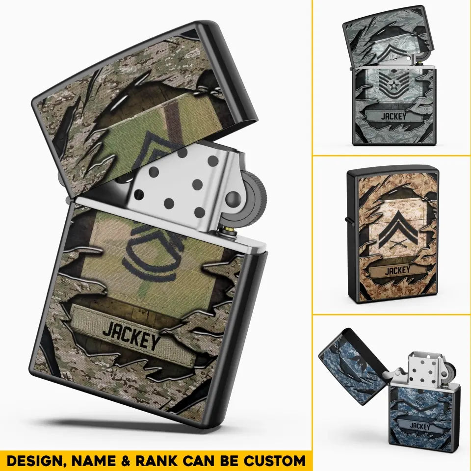 Personalized US Veteran/Soldier Lighter Case Printed 23APR-HQ25