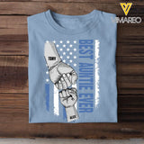 Personalized Best Auntie Ever Hand Kid Name Flag Art Tshirt 23APR-BQT2404