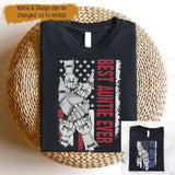 Personalized Best Auntie Ever Hand Kid Name Flag Art Tshirt 23APR-BQT2404