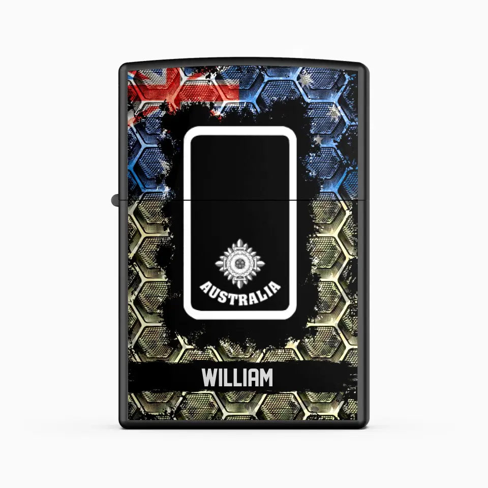 Personalized Australian Veteran/Soldier Rank with Name Lighter Case Printed QTHQ2804