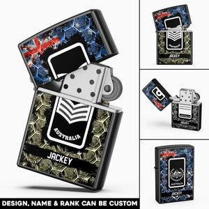 Personalized Australian Veteran/Soldier Rank with Name Lighter Case Printed QTHQ2804