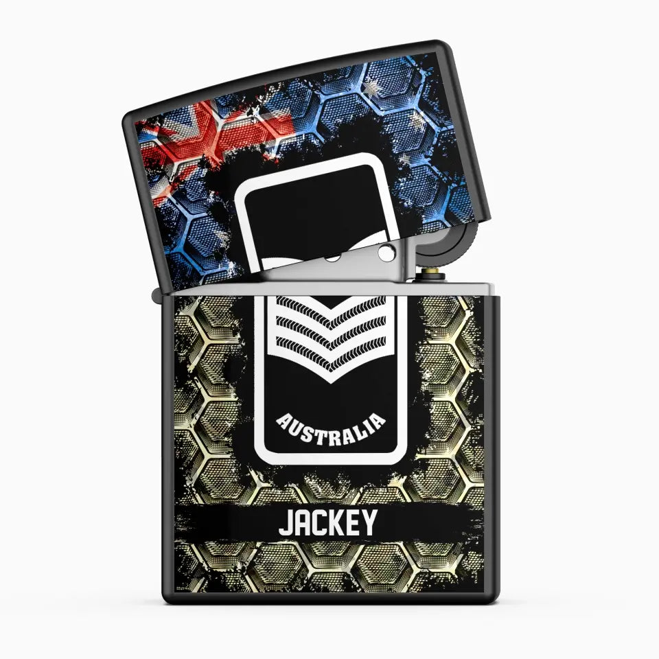 Personalized Australian Veteran/Soldier Rank with Name Lighter Case Printed QTHQ2804