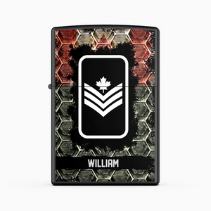 Personalized Canadian Veteran/Soldier Rank with Name Lighter Case Printed QTHQ2804