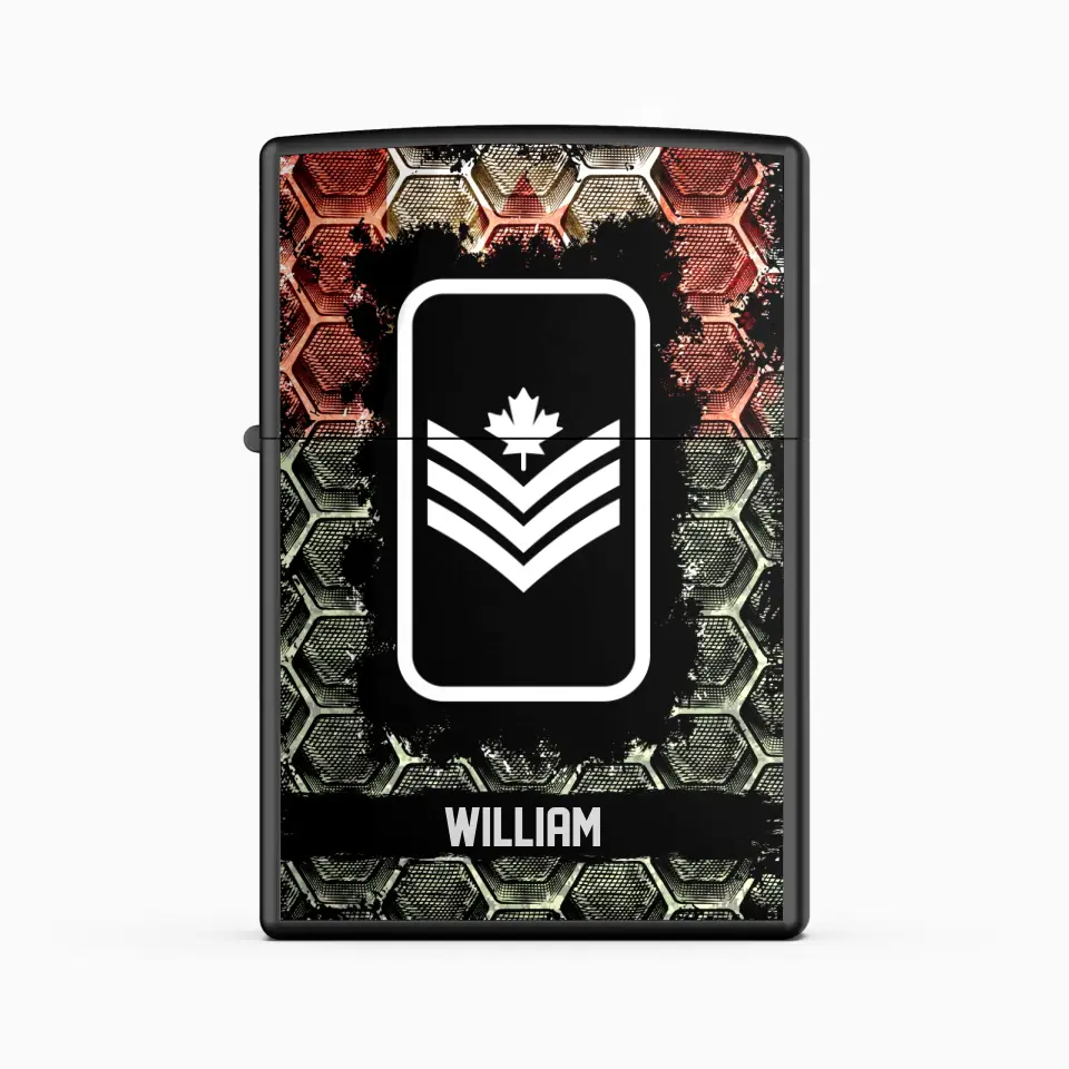 Personalized Canadian Veteran/Soldier Rank with Name Lighter Case Printed QTHQ2804