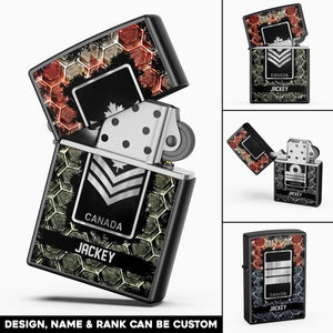 Personalized Canadian Veteran/Soldier Rank with Name Lighter Case Printed QTHQ2804