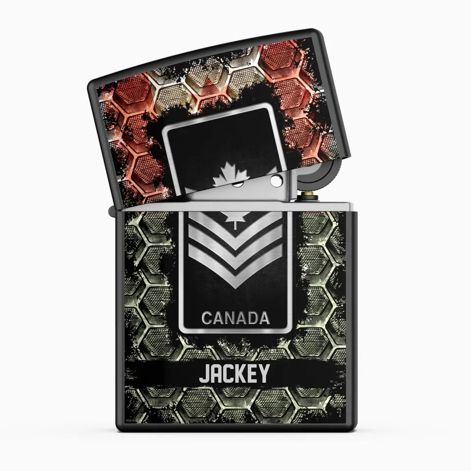 Personalized Canadian Veteran/Soldier Rank with Name Lighter Case Printed QTHQ2804