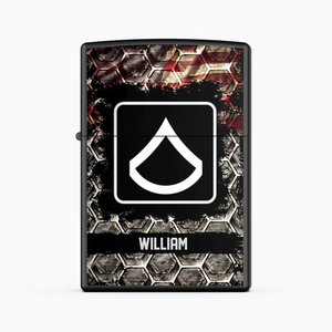 Personalized US Veteran/Soldier Rank with Name Lighter Case Printed QTHQ2804