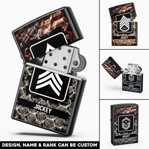 Personalized US Veteran/Soldier Rank with Name Lighter Case Printed QTHQ2804