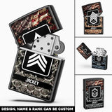 Personalized US Veteran/Soldier Rank with Name Lighter Case Printed QTHQ2804