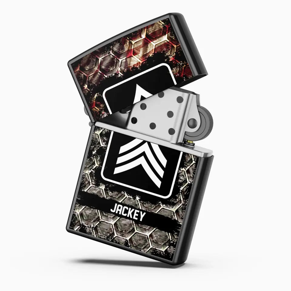 Personalized US Veteran/Soldier Rank with Name Lighter Case Printed QTHQ2804