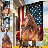 Personalized Upload Your Horse Photo House Flag Printed 23APR-HQ28