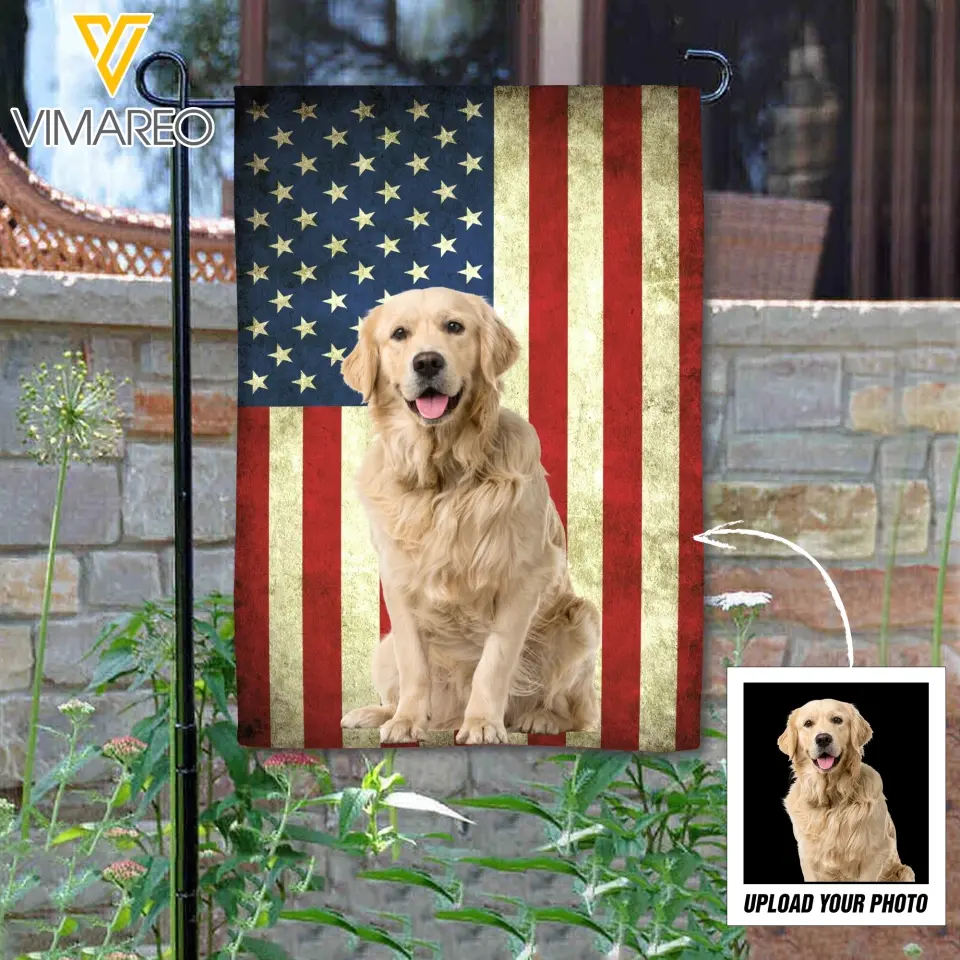 Personalized Upload Your Dog Photo Garden Flag Printed 23APR-BQT28