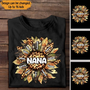 Grandma Mom Sunflower Kids' Custom Names Tshirt Printed 23MAY-TB04