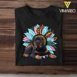 Personalized Upload Your Dog Photo Sunflower Tshirt Printed 23APR-TB28