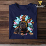 Personalized Upload Your Dog Photo Sunflower Tshirt Printed 23APR-TB28