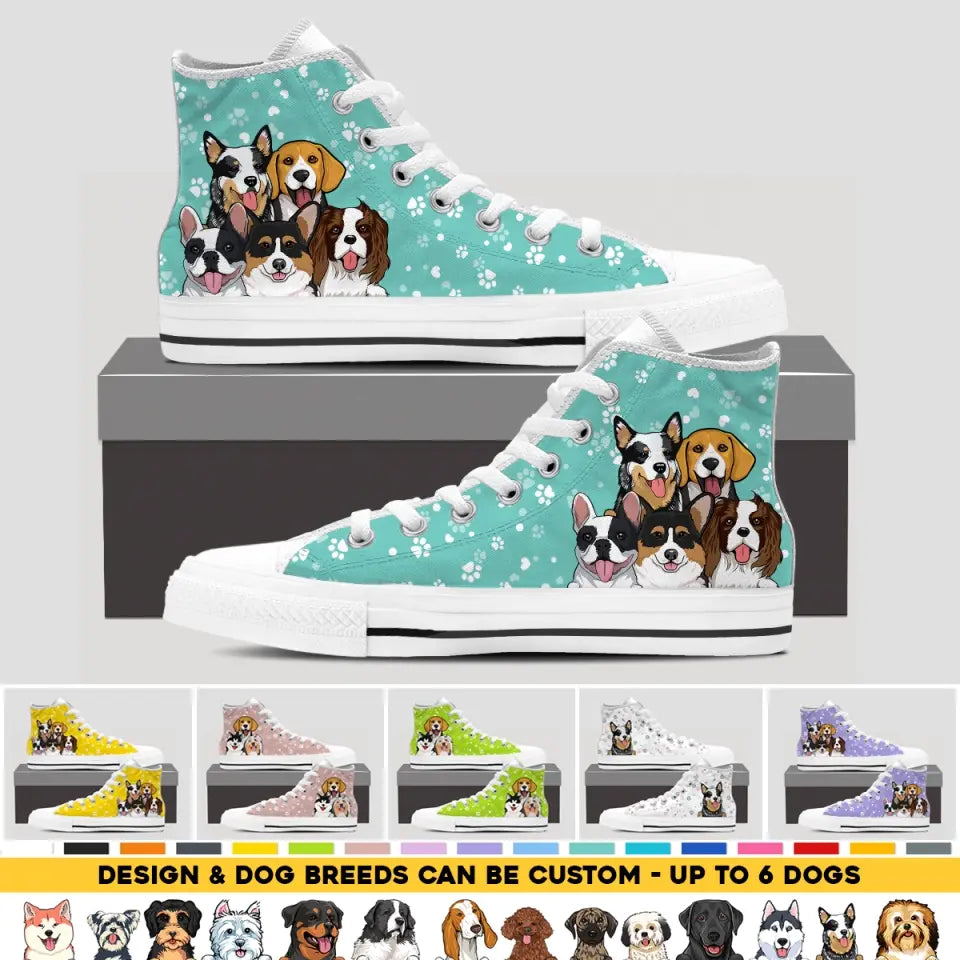 Dog Personalized High Top Shoes Gift for Dog Lovers 23MAY-HQ04