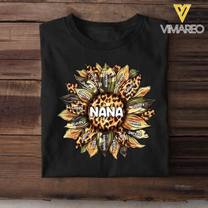 Grandma Mom Sunflower Kids' Custom Names Tshirt Printed 23MAY-TB04