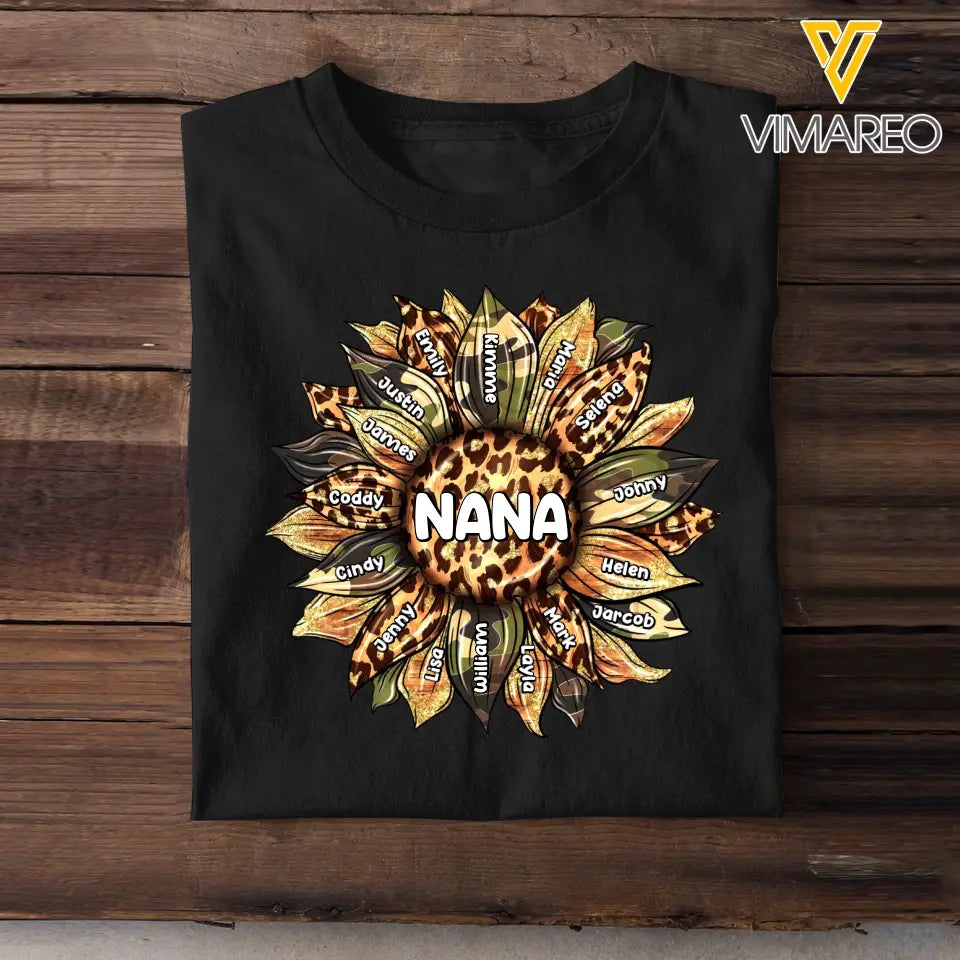 Grandma Mom Sunflower Kids' Custom Names Tshirt Printed 23MAY-TB04