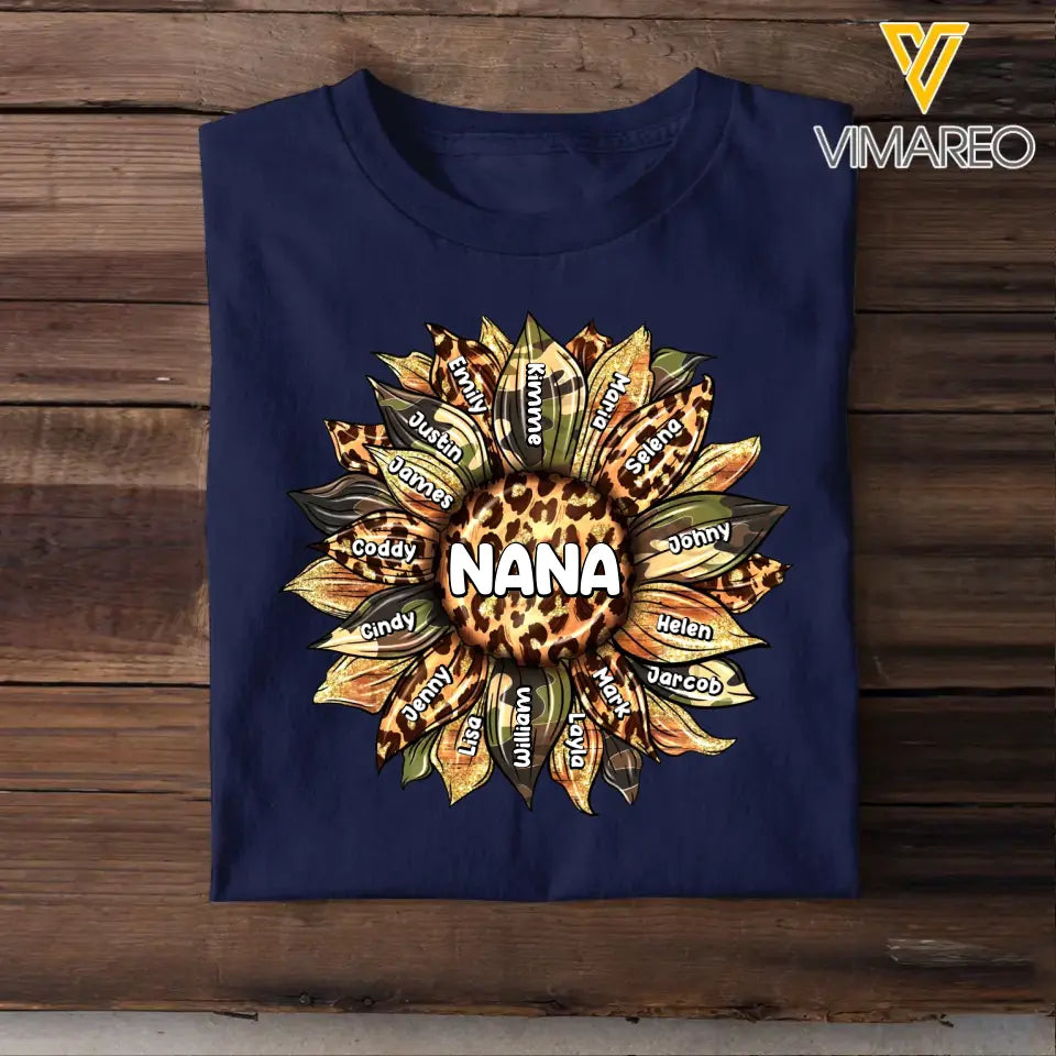 Grandma Mom Sunflower Kids' Custom Names Tshirt Printed 23MAY-TB04