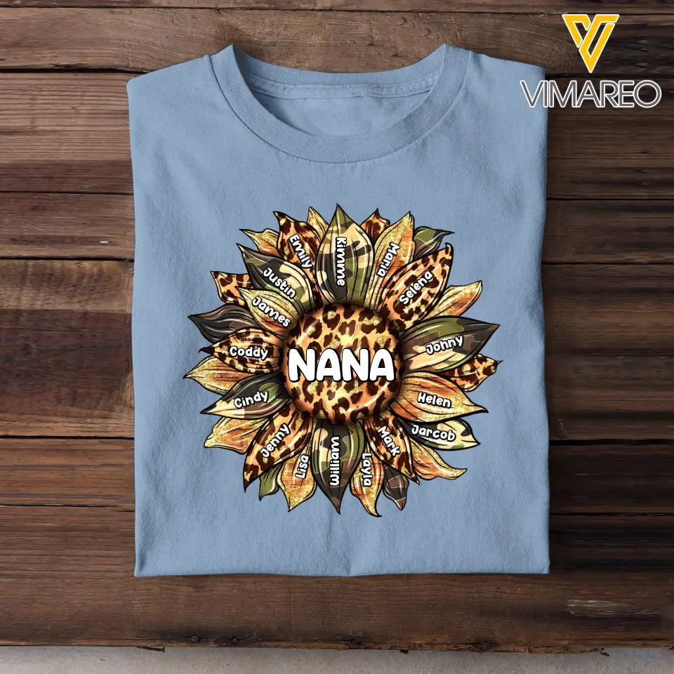 Grandma Mom Sunflower Kids' Custom Names Tshirt Printed 23MAY-TB04