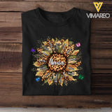 Grandma Mom Sunflower Butterfly Kids' Custom Names Tshirt Printed 23APR-QT28