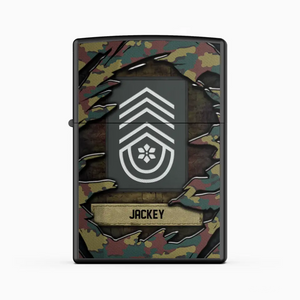 Personalized Belgian Veteran/Soldier Rank Camo with Name Lighter Case Printed 23MAY-HQ04