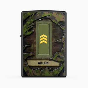 Personalized Finnish Veteran/Soldier Rank Camo with Name Lighter Case Printed 23MAY-HQ04