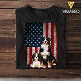 Personalized Upload Your Dog Photo US Flag Tshirt Printed 23MAY-PTN04