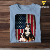 Personalized Upload Your Dog Photo US Flag Tshirt Printed 23MAY-PTN04