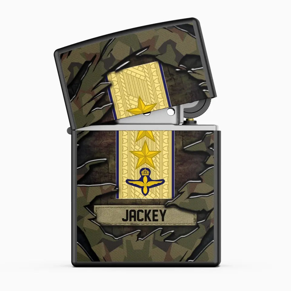 Personalized Swedish Veteran/Soldier Rank Camo with Name Lighter Case Printed 23MAY-HQ04