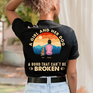 Personalized A Girl And Her Dogs A Bond That Can't Be Broken T-shirt Printed PNBQT0505