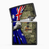 Personalized Australian Veteran/Soldier Rank Flag with Name Lighter Case Printed 23MAY-HQ06
