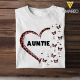 Personalized Auntie Heart Butterflies With Kid Name Tshirt Printed 23MAY-PTN09
