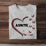 Personalized Auntie Heart Butterflies With Kid Name Tshirt Printed 23MAY-PTN09
