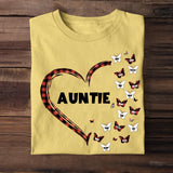 Personalized Auntie Heart Butterflies With Kid Name Tshirt Printed 23MAY-PTN09