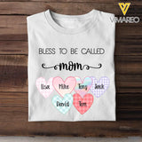 Personalized Bless To Be Called Mom with Heart Kid Name Tshirt Printed QTTB0905