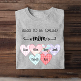 Personalized Bless To Be Called Mom with Heart Kid Name Tshirt Printed QTTB0905