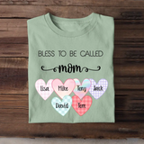 Personalized Bless To Be Called Mom with Heart Kid Name Tshirt Printed QTTB0905