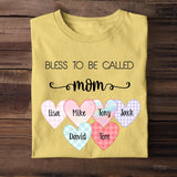 Personalized Bless To Be Called Mom with Heart Kid Name Tshirt Printed QTTB0905