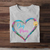 Personalized Dog Mom Heart with Dog Name T-shirt  Printed QTPN0905