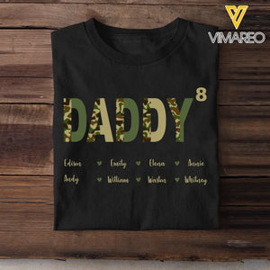Personalized Daddy Texture Veteran Camo with Kid Name Printed PNBQT0905