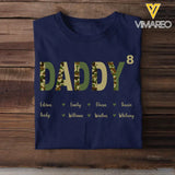 Personalized Daddy Texture Veteran Camo with Kid Name Printed PNBQT0905