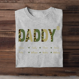 Personalized Daddy Texture Veteran Camo with Kid Name Printed PNBQT0905