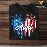 Personalized Auntie Heart Flag Kid Name Tshirt Printed 23MAY-PN10