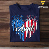 Personalized Auntie Heart Flag Kid Name Tshirt Printed 23MAY-PN10