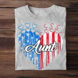 Personalized Auntie Heart Flag Kid Name Tshirt Printed 23MAY-PN10