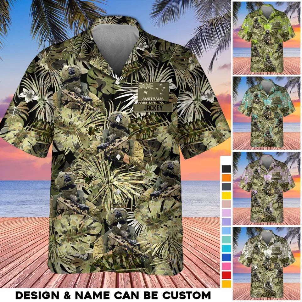 Personalized Australian Veteran/Soldier Flag with Name Hawaii Shirt Printed 23MAY-HQ13