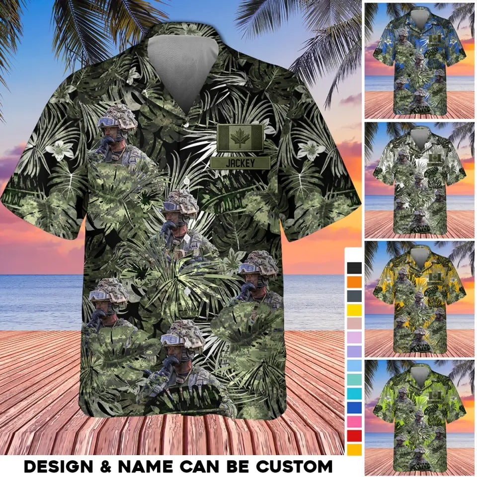 Personalized Canadian Veteran/Soldier Flag with Name Hawaii Shirt Printed 23MAY-HQ13